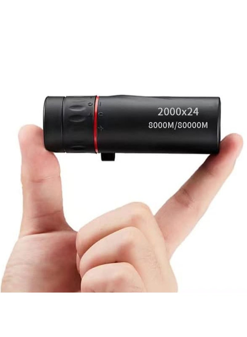 2000X24 Monocular Telescope, Suitable for Adults and Children Portable Telescope, Night Vision Monocular Telescope, 8000M/80000M Gift (With Mobile Phone Adapter) - Image 1